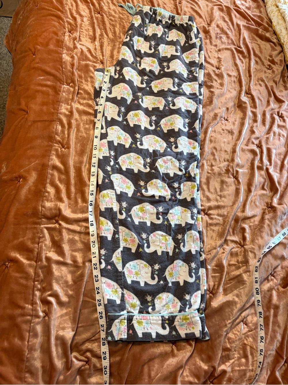 PJ Salvage Gray Elephant Print Pajama Pants with Pastel Accents - Picture 7 of 8